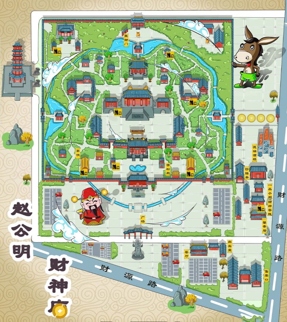 藁城寺庙类手绘地图